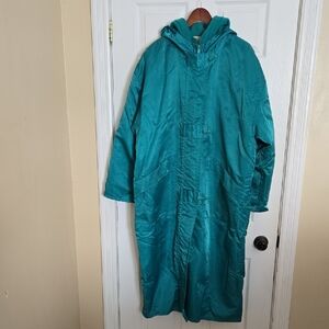 Teal Hooded Women's Coat